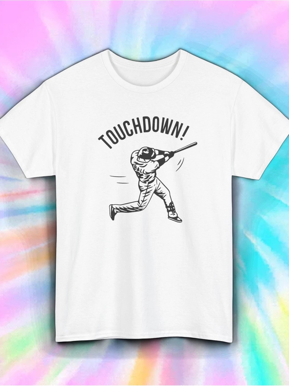 Men's White 'Touchdown!' Graphic Short Sleeve Tee